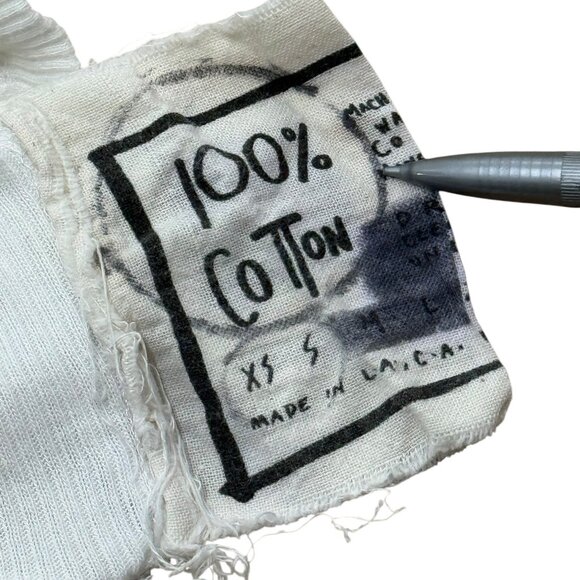 Vintage 69 White Ribbed Cotton Cropped Tank Top Y2K - Picture 3 of 6